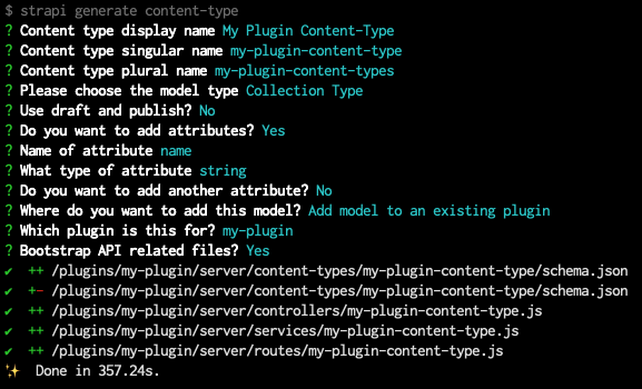 Generating a content-type plugin with the CLI